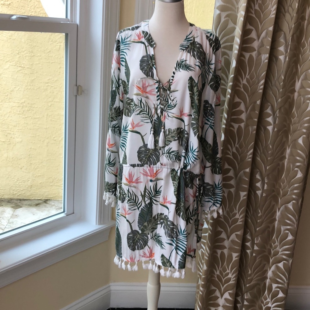 L dress with pull string waist & tassels